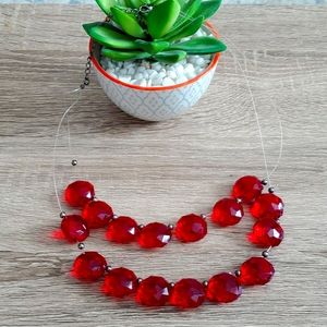 Alfani red beaded necklace